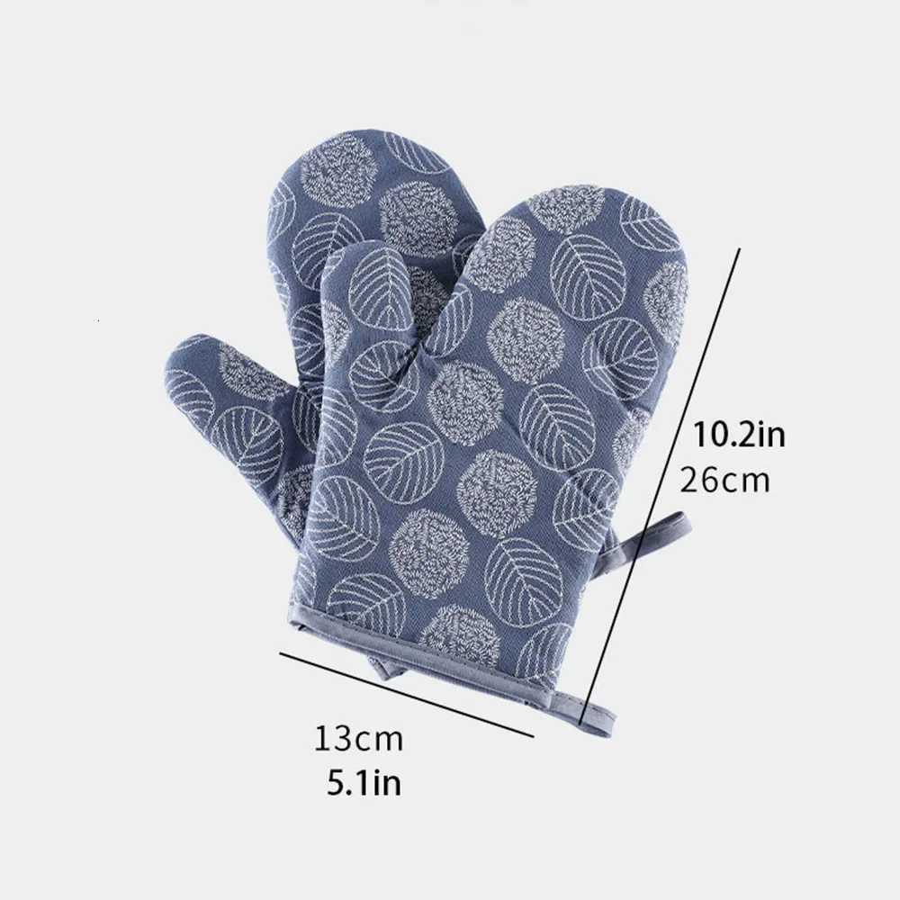 2Pcs Thick Heat Resistant Gloves Microwave Oven Gloves Anti-scalding Printed Gloves Kitchen Baking Oven Gloves H251212