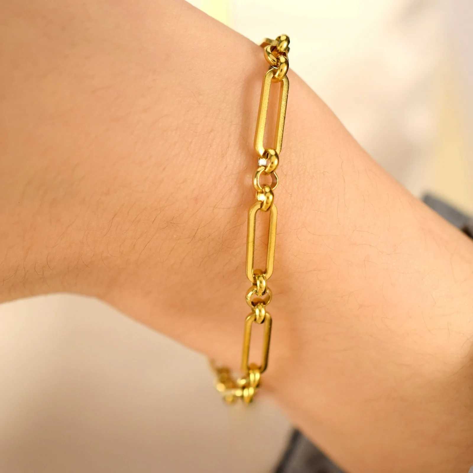 Minimalist Stainless Steel 18K Gold Plated Link Chain for Women M251213