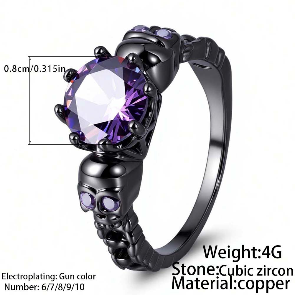 Skull Ring female zircon hand jewelry fashion personalized punk jewelry 230505