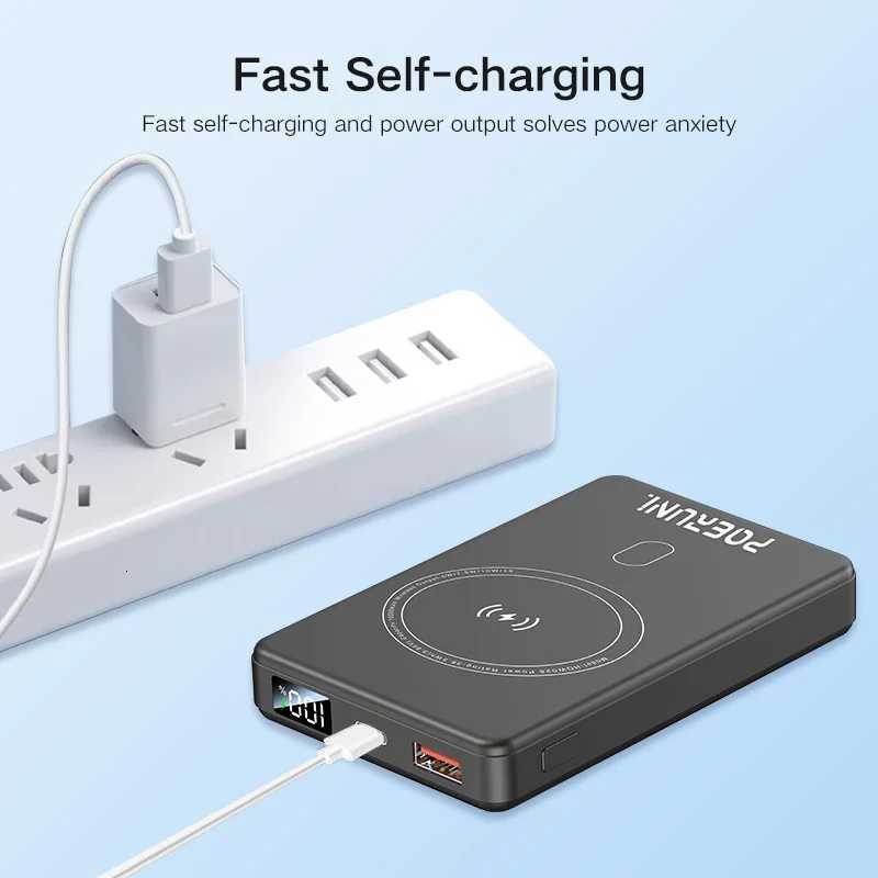 CHICNOD New 10000mAh Powerbank Large Capacity Magnetic Power Bank Wireless Fast Charger for iPhone Backup Battery H251213