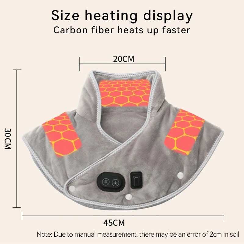 Electric Heating Shoulder Neck Pad Cervical Wrap Three Gear Thermal Compress Massager Vibration Shawl Warm Back Tool Relax Brace Y251212