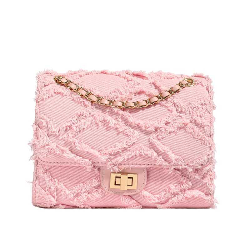 High-value diamond-shaped plaid shoulder bag fashionable metal chain messenger bag niche design simple and elegant temperamenT251213