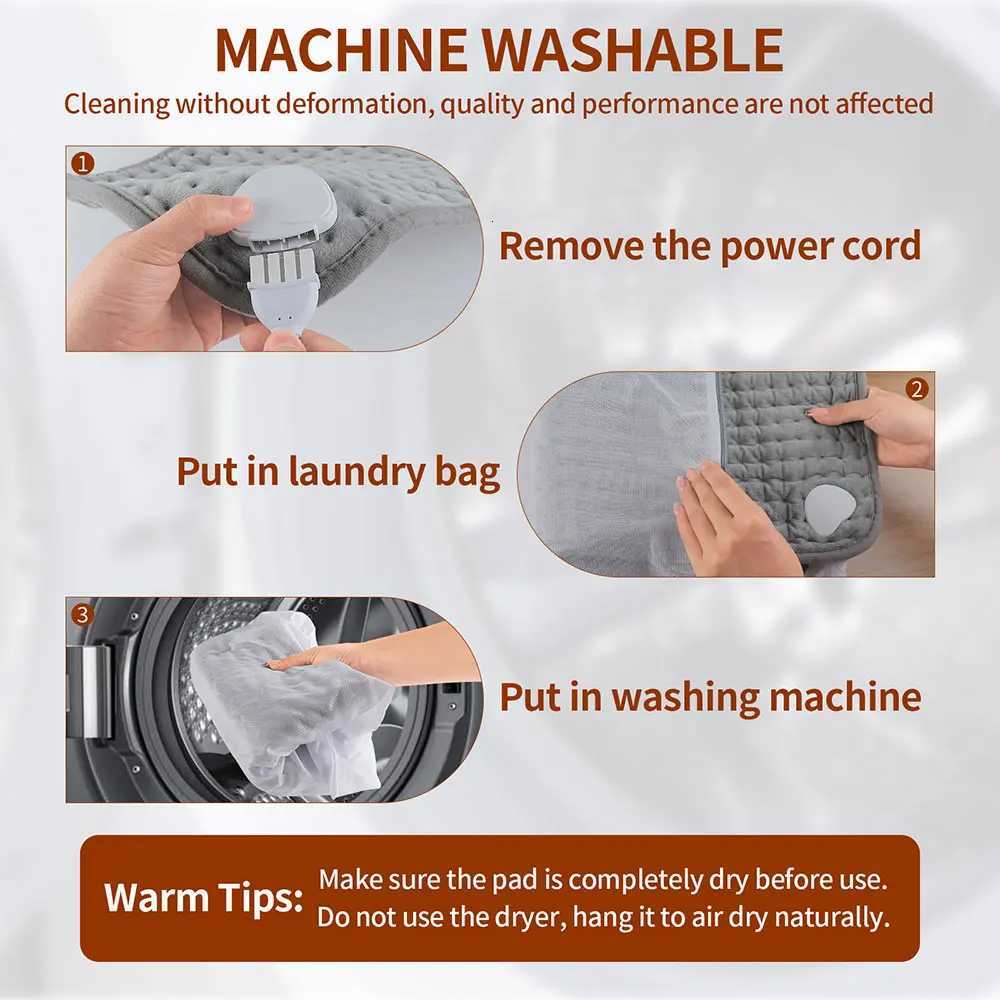 3060cm Electric Heating Pad 9 Levels Heated Hot Compress Blanket Washable Winter Warmer Mat Heater For Back Neck Shoulder Legs Y251212