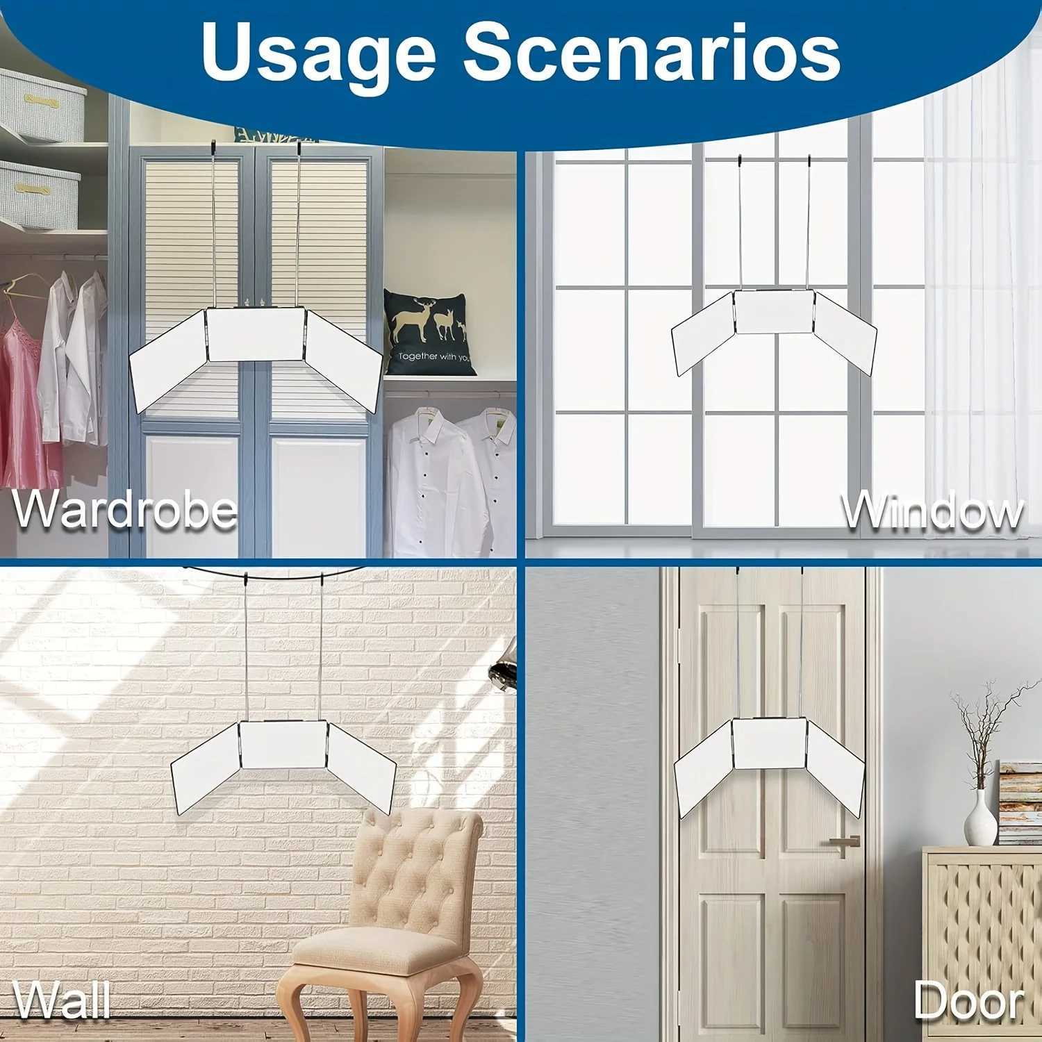 360-Degree Viewing Angle Hair Cutting Mirror 3-Way Self Haircut Mirror with Clear Anti-Fog HD Glass USB RechargeableT251213