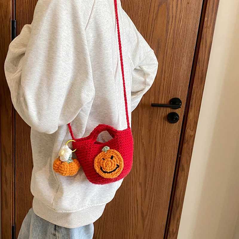 2025 Winter New Christmas Knitted Mini Shoulder Bag for Women Cute Color Block Crossbody Bags Coin Purse Shoulder BagsT251213