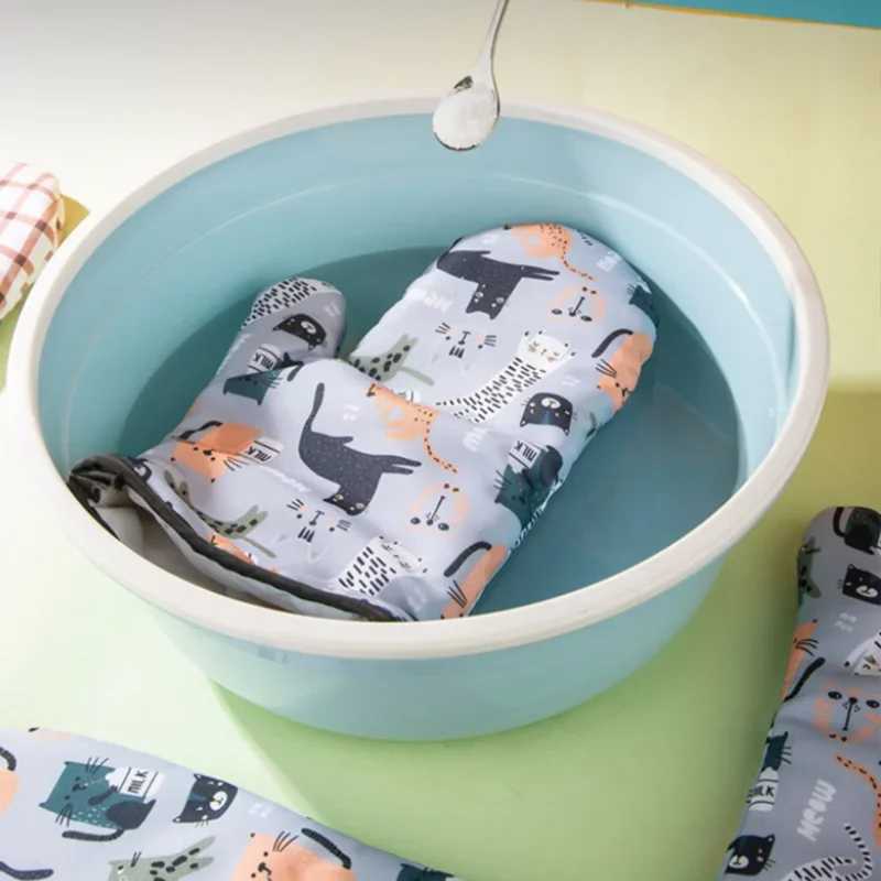 Heat Resistant Microwave Oven Mitts Gloves Anti Scald Insation Non Slip Kitchen Baking Tools H251212