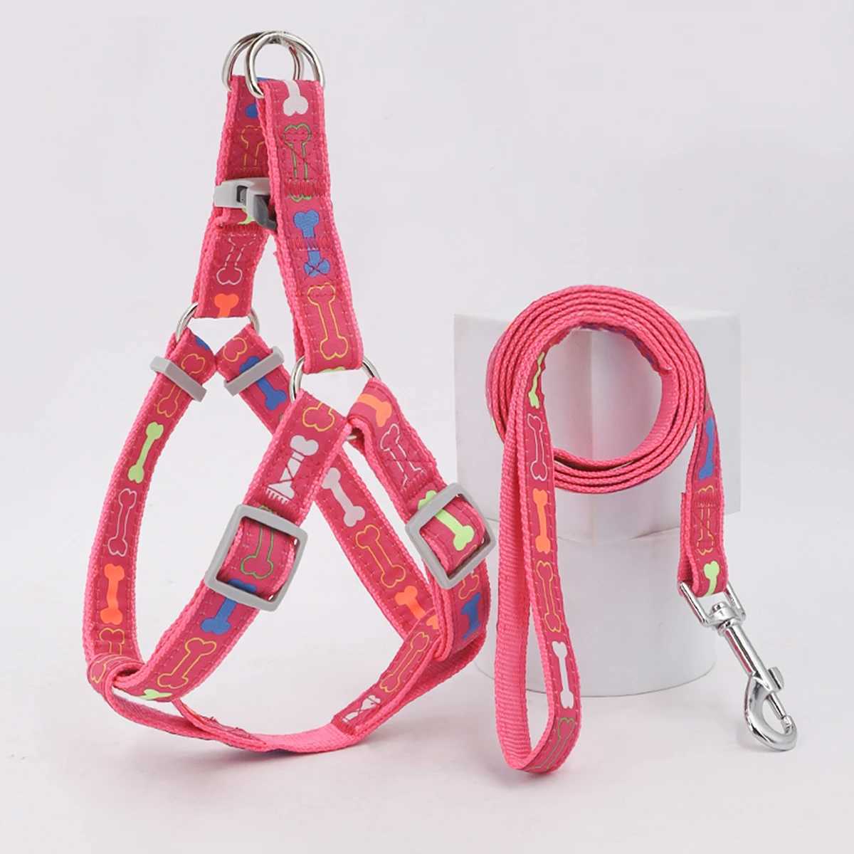 A set of cartoon bone dog harness handles for indoor and outdoor use M251213