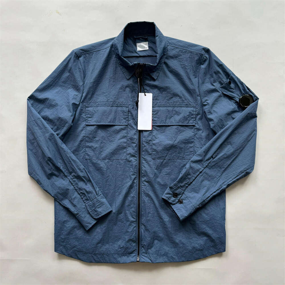 Cpcompanie Men Designer Jacket Compression Overshirt Outdoor Lens Reflective Functional Zip Up Lightweight Windproof Pocket Long Sleeve Cpcompanyyyy Jacket 2Ea