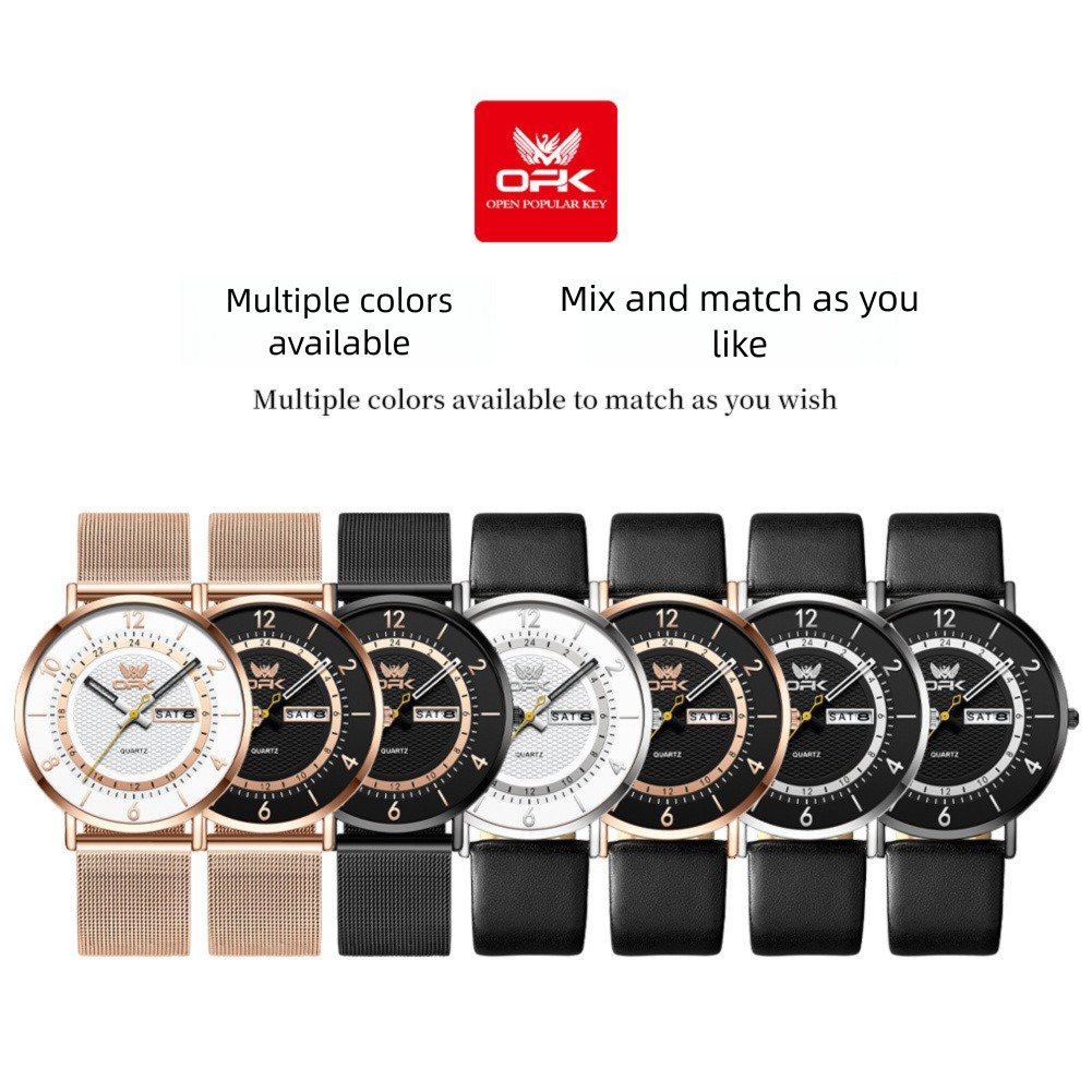 OPK Designer Men's Watch: Casual, Fashionable, Simple And Versatile Luxury Outdoor Sports Wristwatch With Mesh Strap And Waterproof Quartz Men 