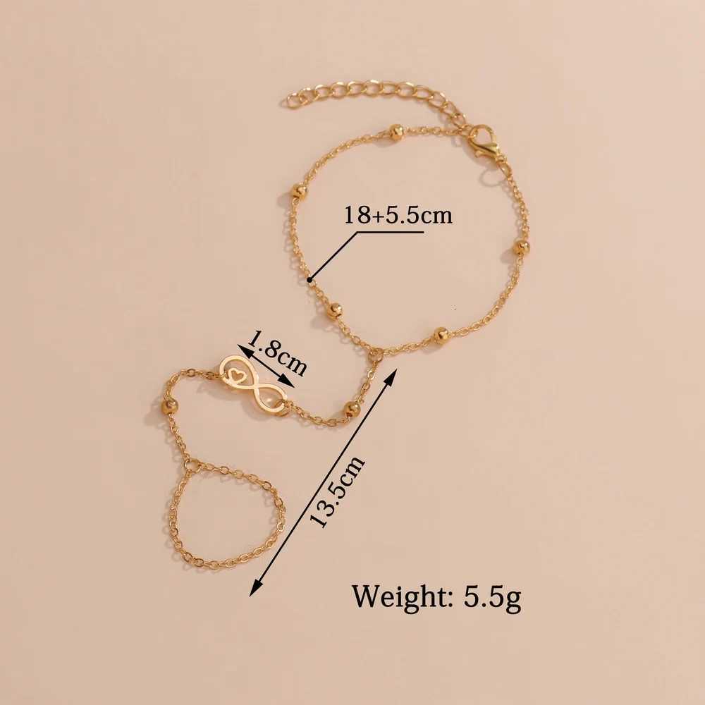 Minimalist Creativity Infinite Symbol Number 8 Womens Finger Chain Jewelry Gift Clothing Accessories M251213