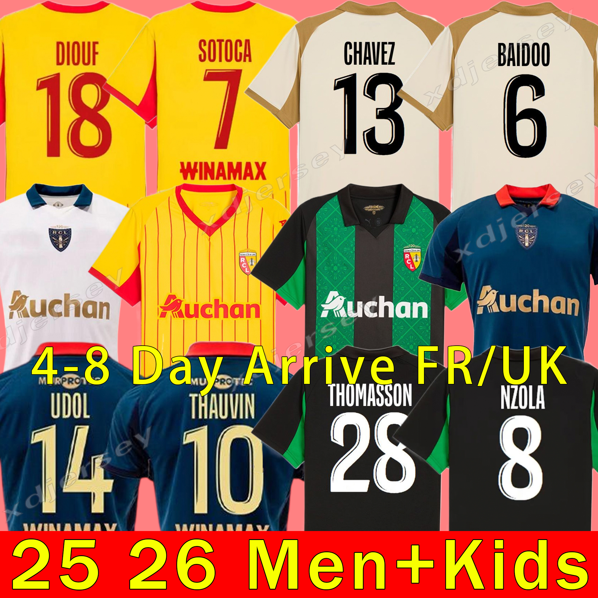 Maillot RC Lens 25 26 Soccer Jerseys Home Away Saint-Barbe Special EL AYNAOUI KAKUTA FULGINI DIOUF SPIERINGS GANAGO SOTOCA WAHI Football Shirt 2025 2026 men Kids Kits