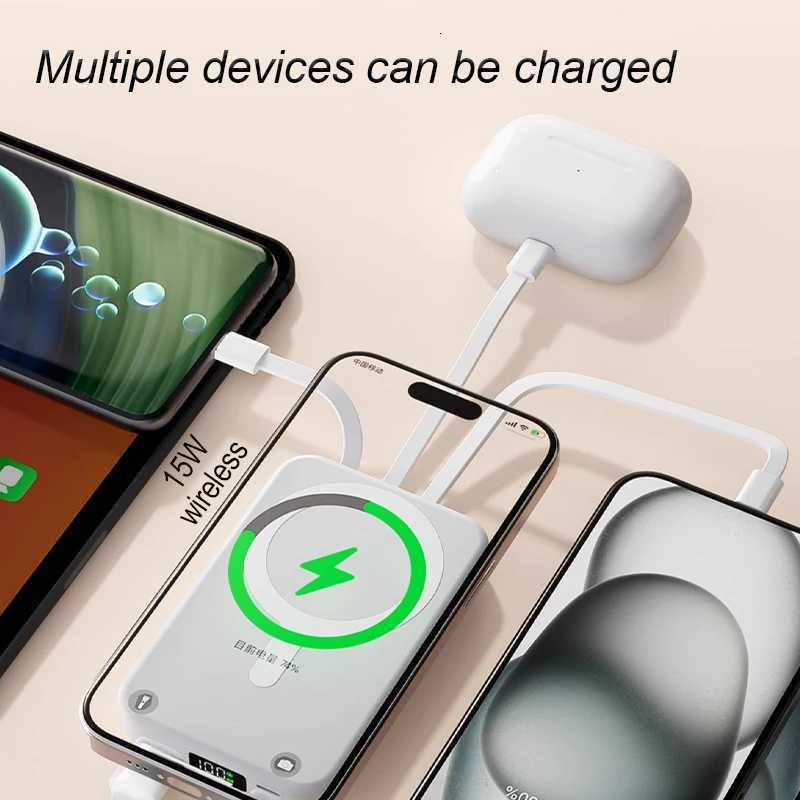 Power Bank 1000mAh Magnetic Battery Pack Power Bank with USB-C Cable 20W Fast Charging tra Slim H251213