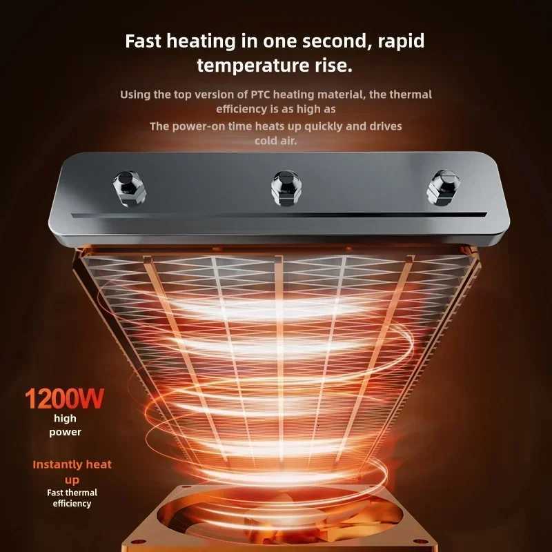 Portable heater two in one spray fan heater 1200W mini intelligent timing fan heater suitable for home office winter heater Y251213