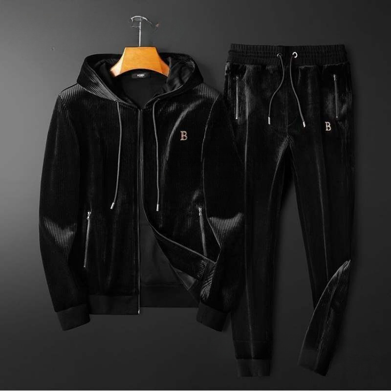 Men's Tracksuits High End Leisure Sports Hooded Set Gold Velvet Two Piece Loose Autumn And Winter Wear M-4XL