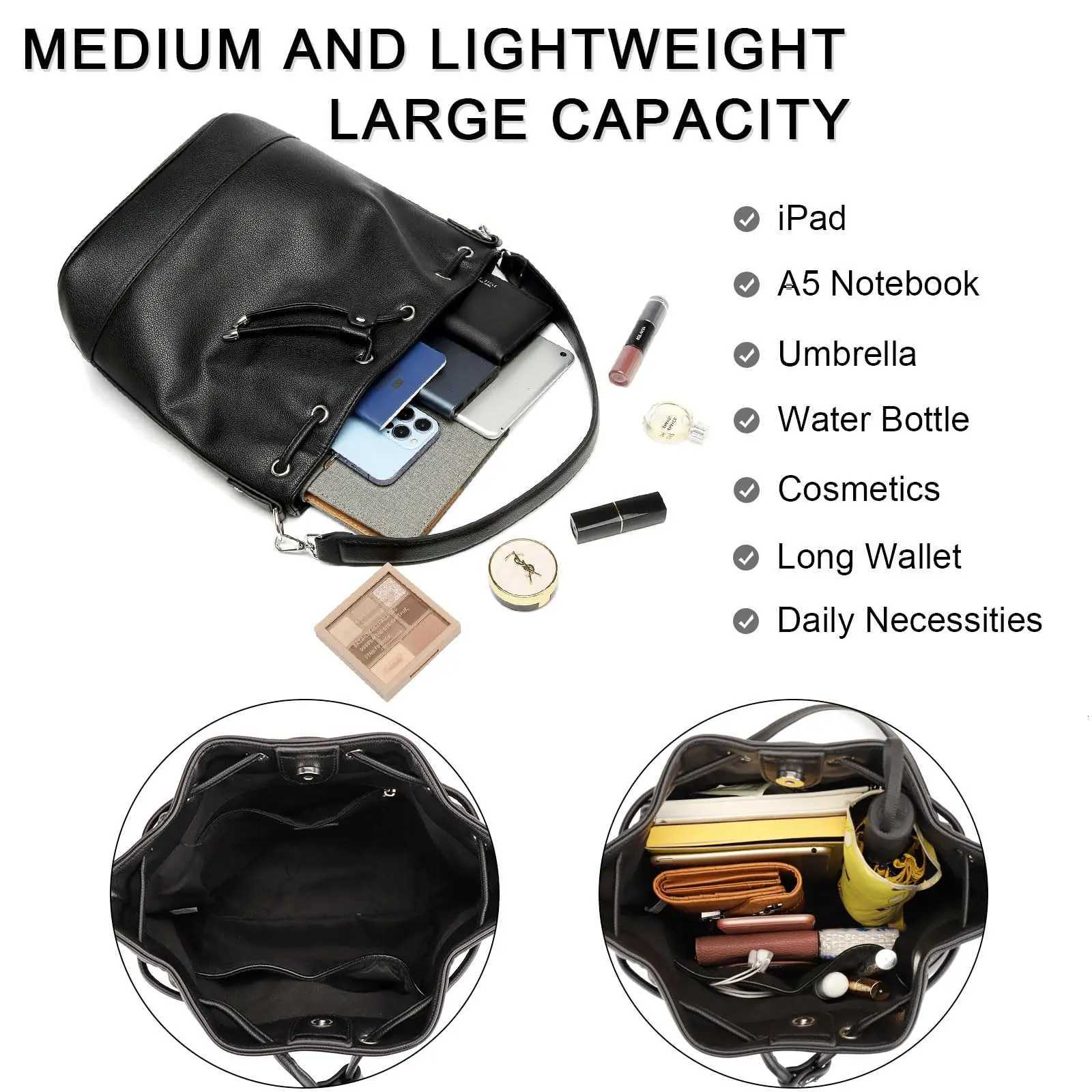 Elegant Womans Bucket Crossbody Bag Fashionable Shoulder Handbag for Casual Daily UseT251213