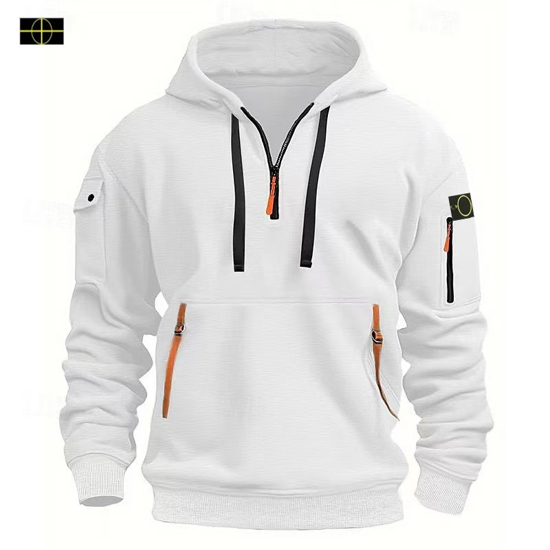 2026 New Stones Velvet Hoodie Islands Autumn/Winter Loose Multi Pocket Men's Casual Large Top -13