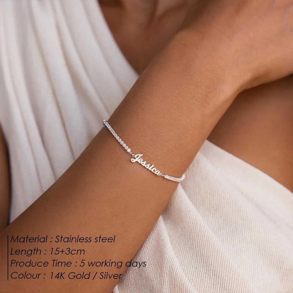 eManco Fashion Customized Name s Letter Stainless Steel Personalized s For Women bangle Jewelry Not Allergic Gif M251213