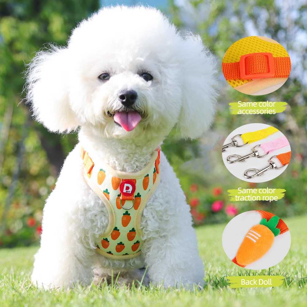 Comfortable Vest Style Dog Harness for Small Breeds - No-Pull Breathable Pet Harness with Leash Adjustable for Bichon Dogs M251213