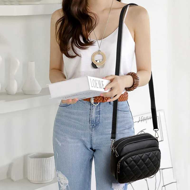 Simple Fashion Plaid Shoulder Bags For Women PU Leather Crossbody Messenger Bag Phone Purse Lady Small Handbag ClutchT251213