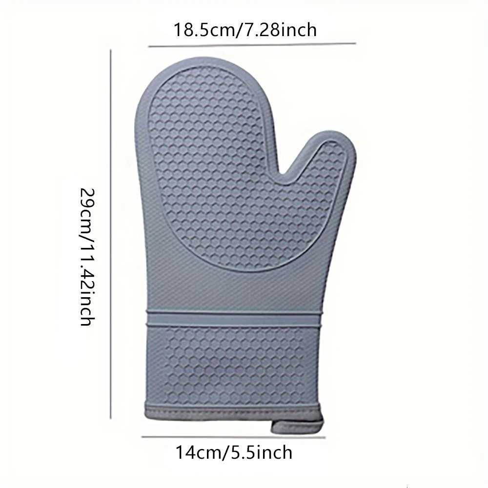 Heat Resistant Silicone Oven Mitts Set with Soft Cotton Lining Long ible Thick Silicone Oven Gloves Kitchen Mitt H251212