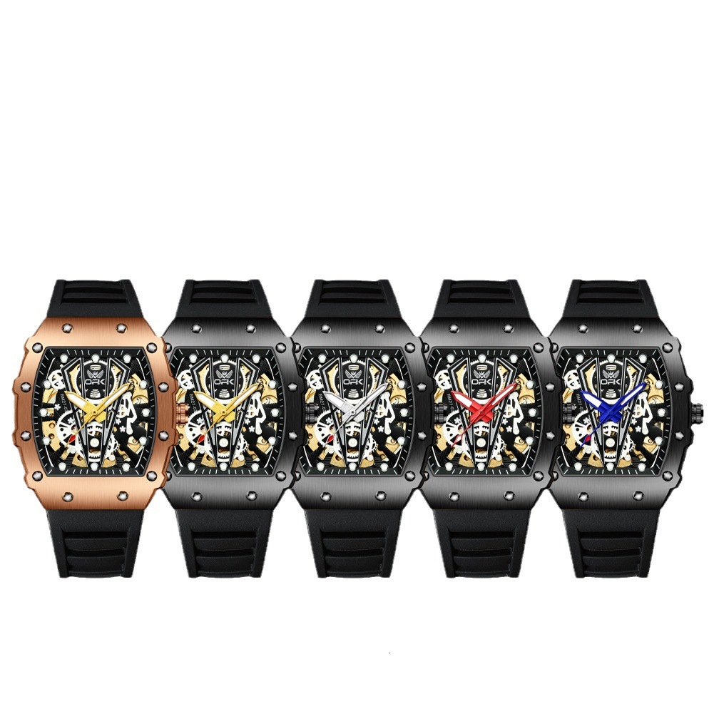 OPK Designer Men's Watch Silicone Bucket-shaped Luminous Fashionable Sports Quartz Free Shipping Batch Luxury Outdoor Men's Watch