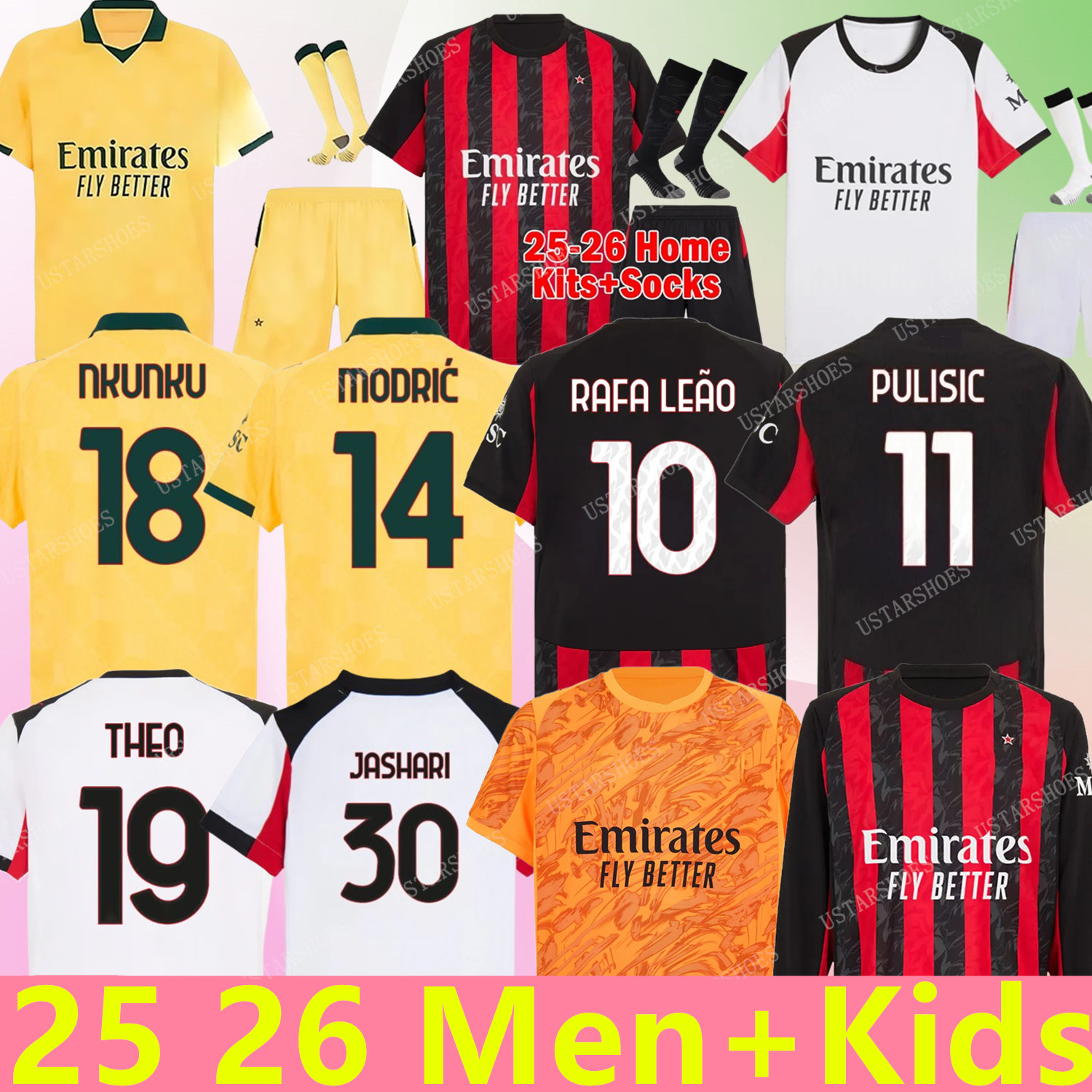 2025 2026 REIJNDERS MODRIC PULISIC 125th anniversary soccer jerseys JASHARI RAFA LEAO football shirt fourth 4th kids uniforms 25 26 THEO NKUNKU GIMENEZ JOAO FELIX