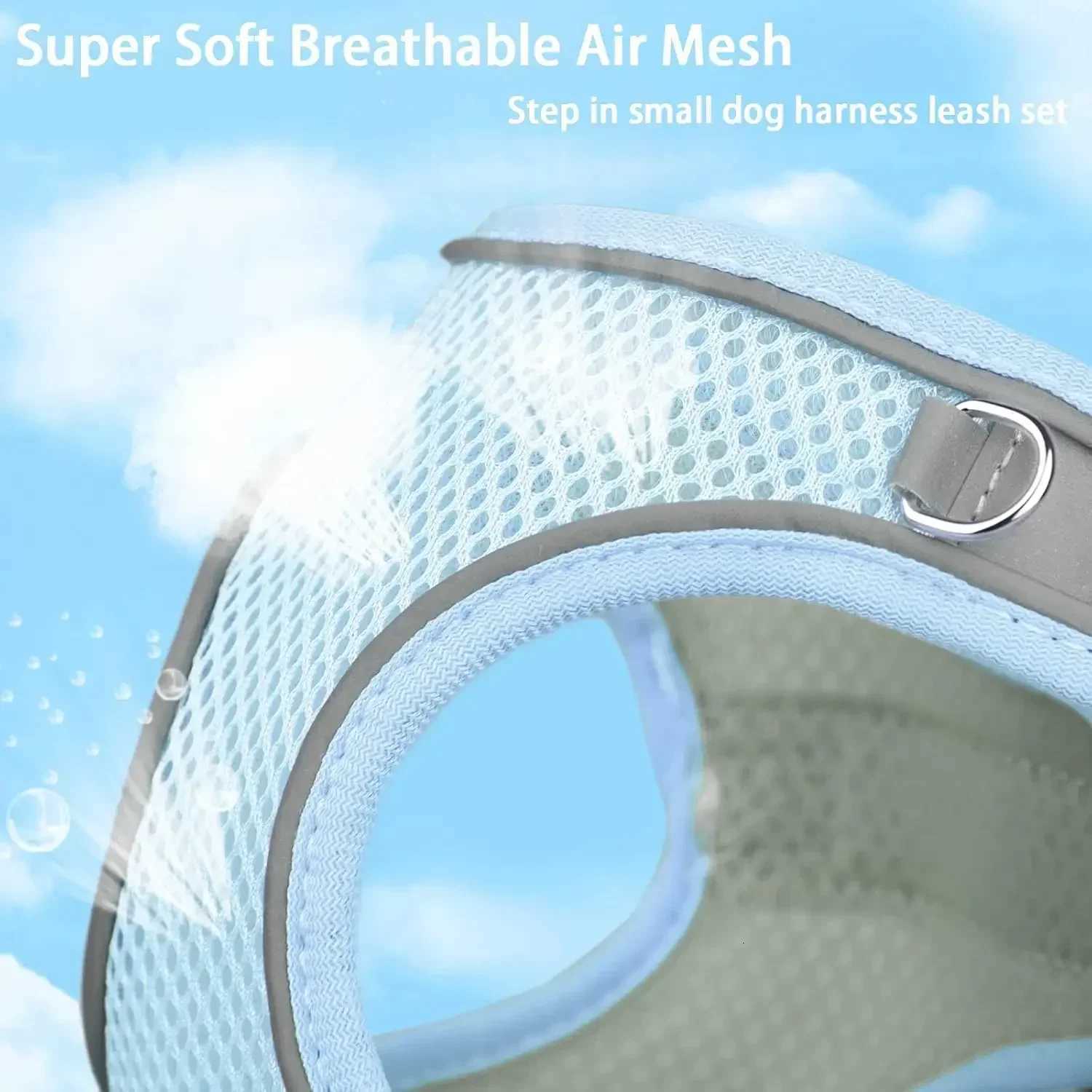 Breathable Pet Harness Adjustable Reflective Dog/Cat Vest Harness for Small Cats Dogs Breathable Outdoor Walking Pet Supplies M251213