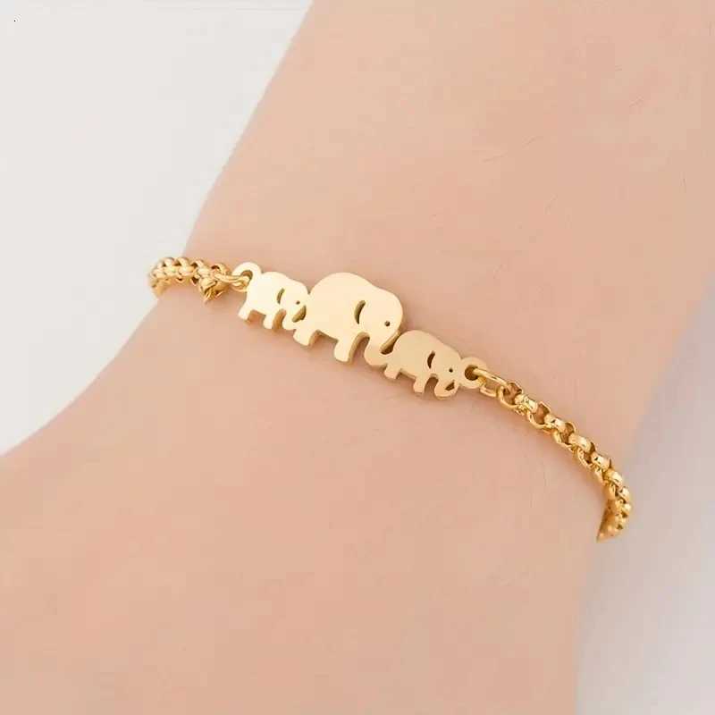 Stainless Steel Animal for Women Elephant Family Chain Fashion Jewelry Gift M251213