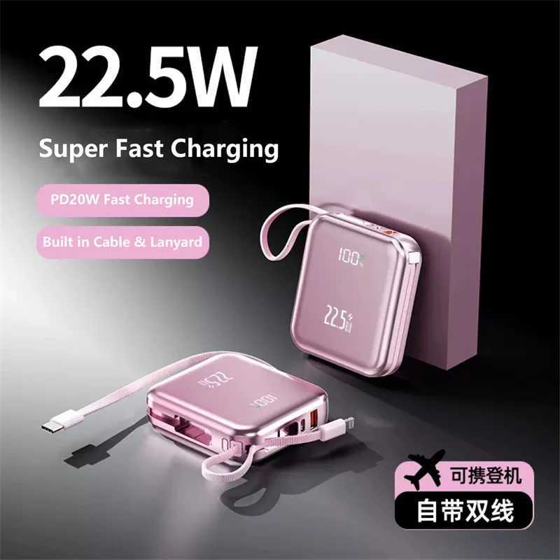 Mini Power Bank 20000mAh 225W Fast Chaging Portable Charger for iPhone 17 External Battery PowerBank with Cable H251213