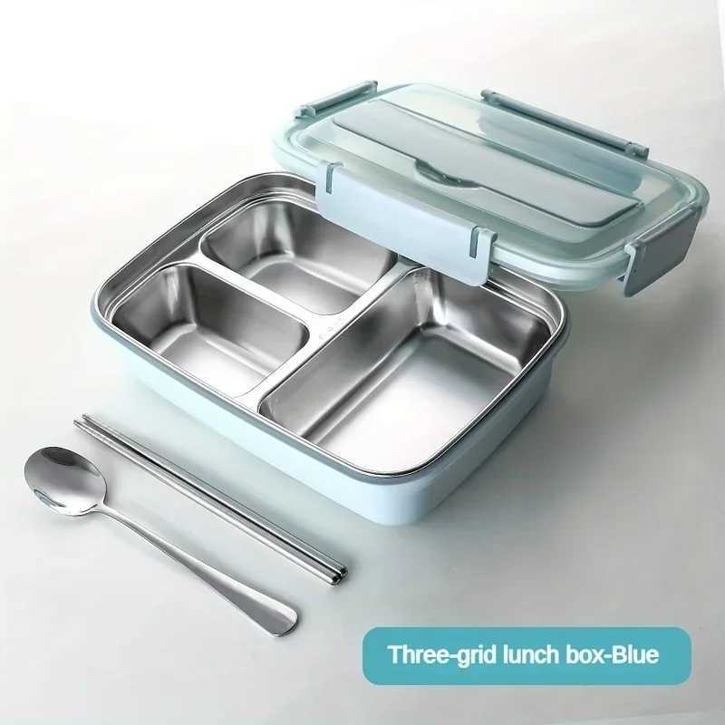 Leak-Proof Stainless Steel Lunch Box with 3 Cpartments - Durable Easy-Clean Bento Container for Students Off Workers H251213