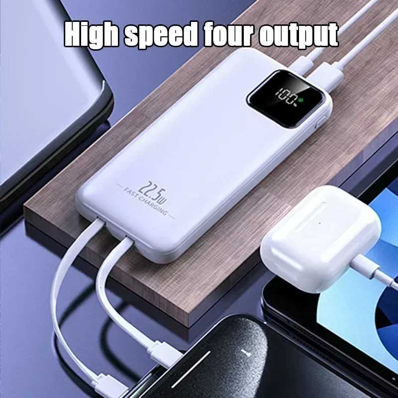 New 225W 30000mAh Self-built tra-fast Charging Mobile Power ply Digital Display Built-in 2 Cable External Battery H251213