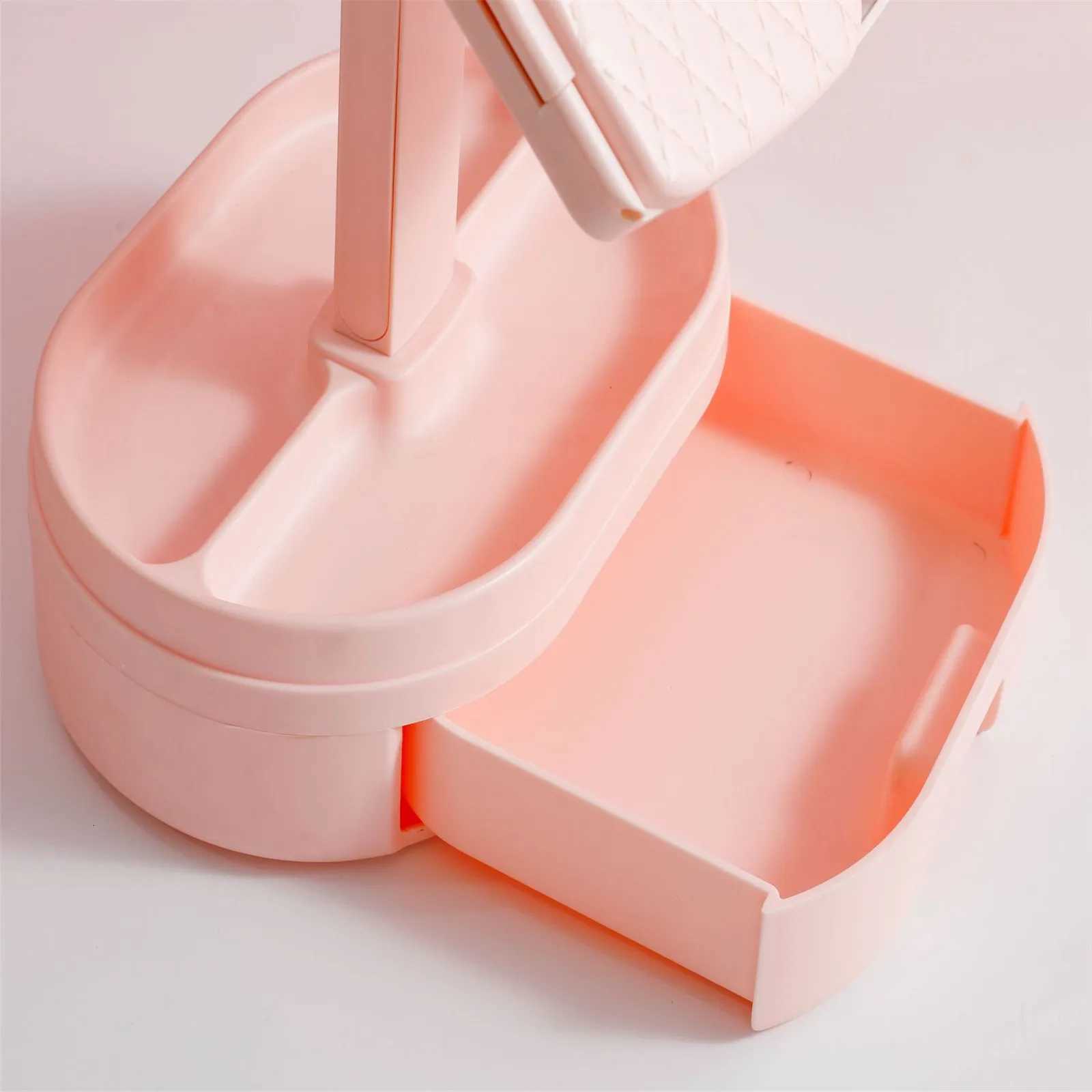 Fill Light Makeup Mirror LED Touch Mirror Desktop LED Light Smart Foldable Makeup Mirror With Drawer For Travel HomeT251213