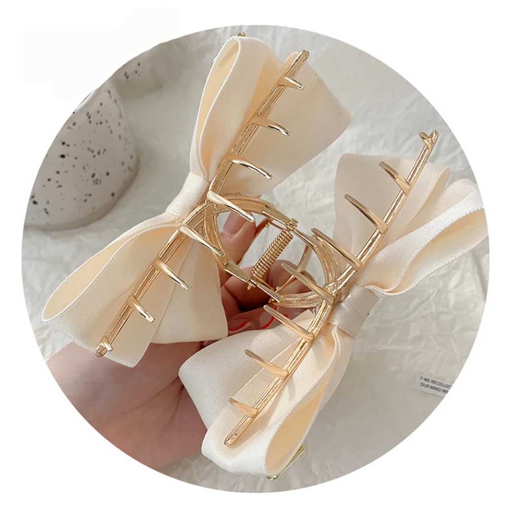 1/2pcs Black Satin Bow Clip WOMENS Summer Headwear Simple Temperament Hair Clip Back of the Head Shark Clip Y251213