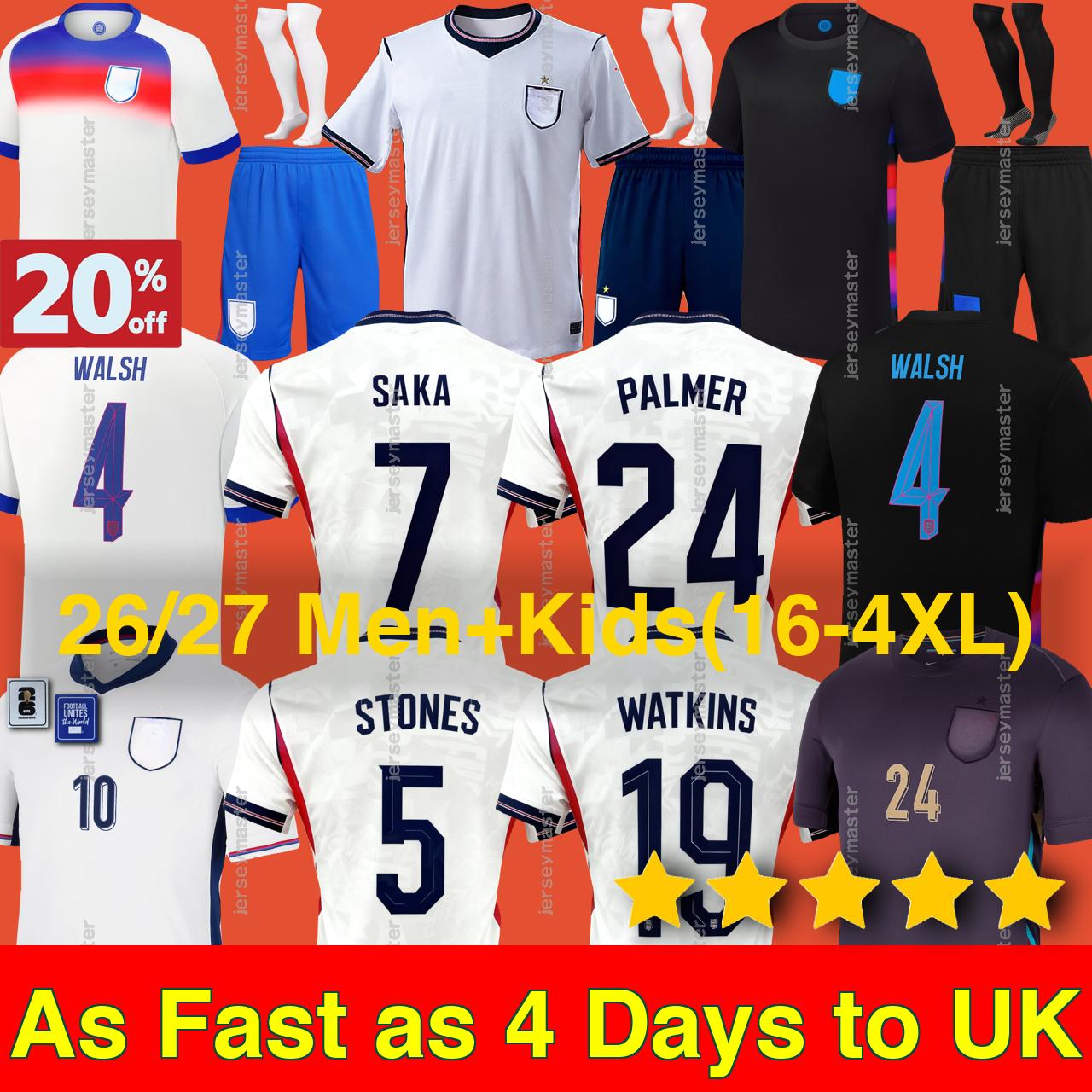 England football shirt 25 26 BELLINGHAM Soccer Jersey RASHFORD ARNOLD KANE PALMER MAINOO SAKA RICE FODEN 2025 2026 National Team Home White Away Men Kid Men Kids Kit