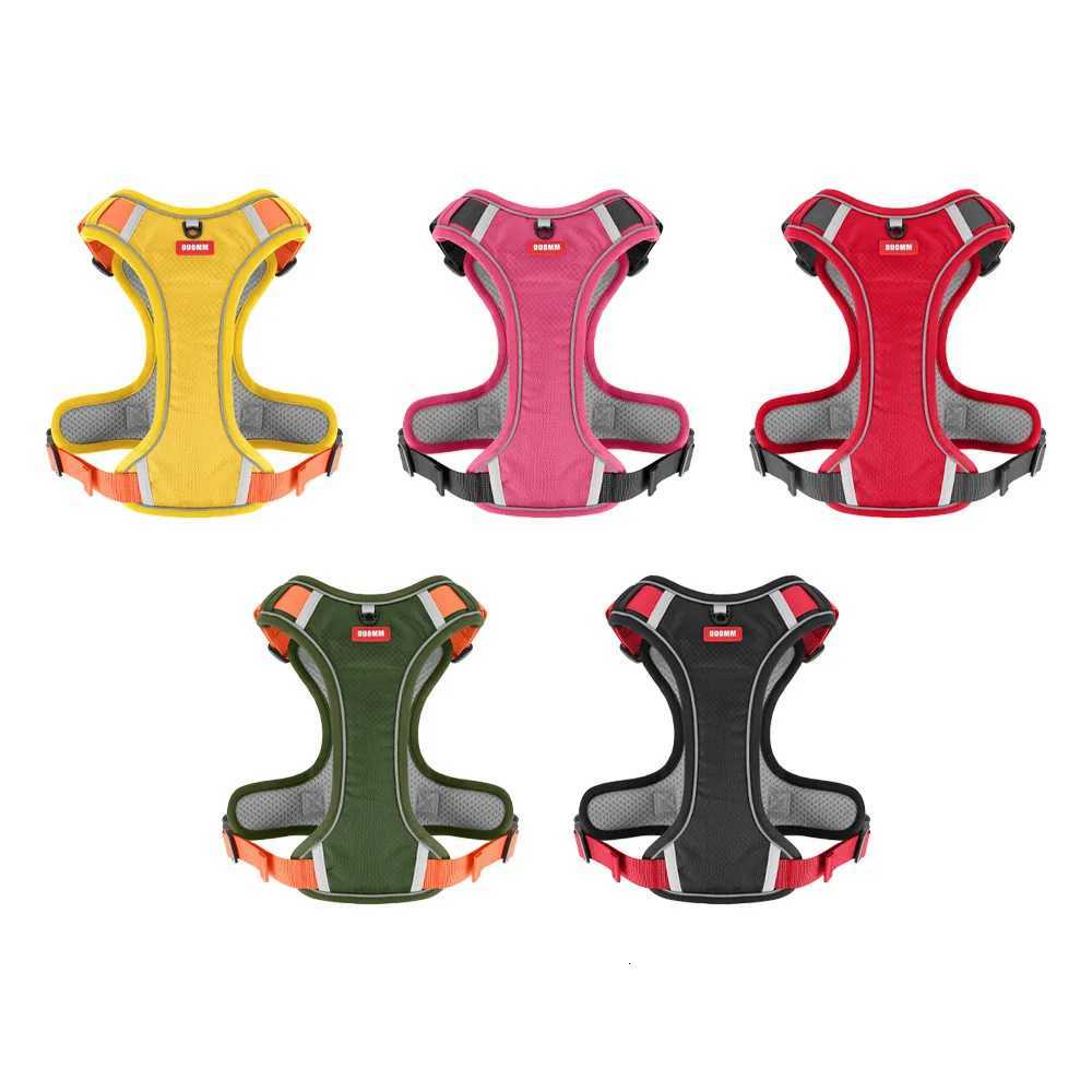 Reflective Dog Harness with Airtag Holder Escape Proof Anti Lost Pet Vest Highly Visible Adjustable Safety GPS tracking M251213