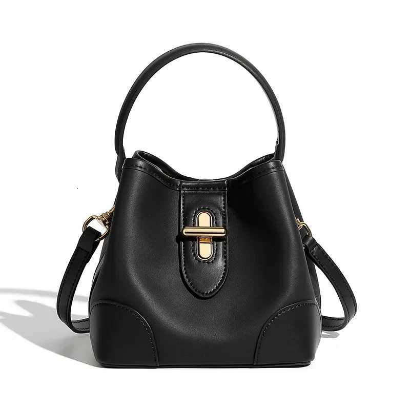 New Arrival Ladies Genuine Leather Handbag Fashion Luxury Trendy Simple Bucket BagT251213