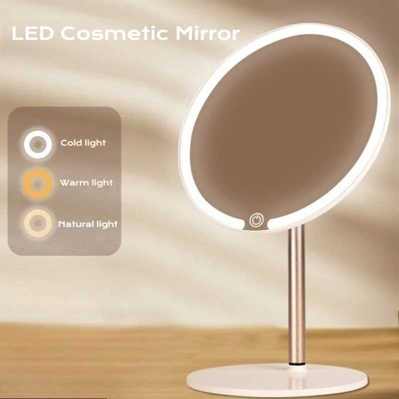 1PC Professional LED Makeup Mirror with Touch Control 3 Color Dimmable Lights Metal Frame for Vanity Table Beauty Cosmetic ToolT251213