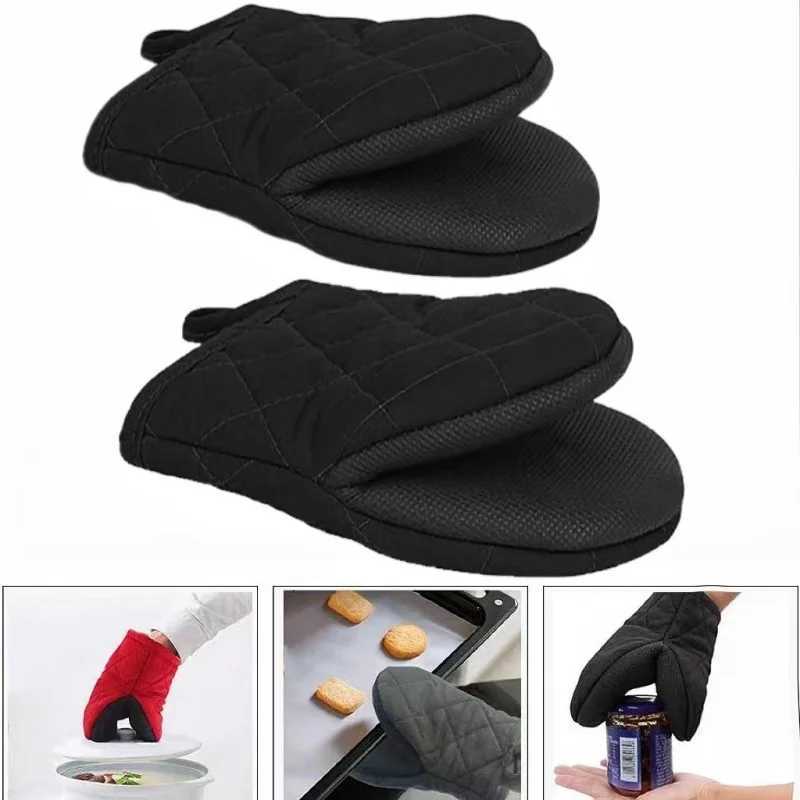 Oven Mitts 500F Heat Resistant Oven Mitts Non-Slip Grilling Mitts Kitchen Safe Cooking Mitts H251212