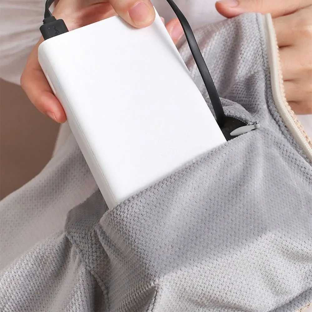 Soft Zippered Electric Blanket with Hat 3 Heat Levels Washable USB Heated Shawl Quickly Heating Foldable Body Warmer Wrap Y251212