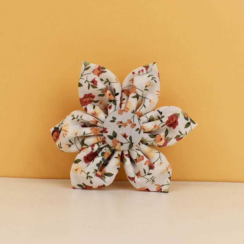 Personalized Dog Collar Harness Leash Set Custom Dog Collars Luxury Flower Soft Cotton Dog Collar Leashes Harness Bow flower04 M251213