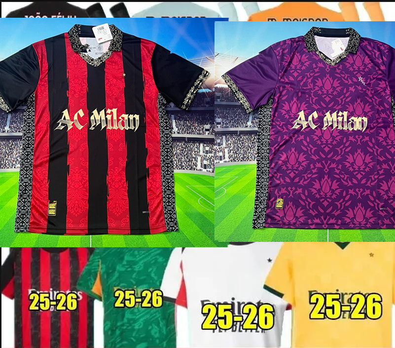 25 26 AC Maglia MODRIC Soccer Jerseys 2025 2026 Home Away Third THEO PULISIC ROMAGNOLI RAFA LEAO JOAO FELIX GIMENEZ Fan Player Men Kids Football shirts uniform 6666