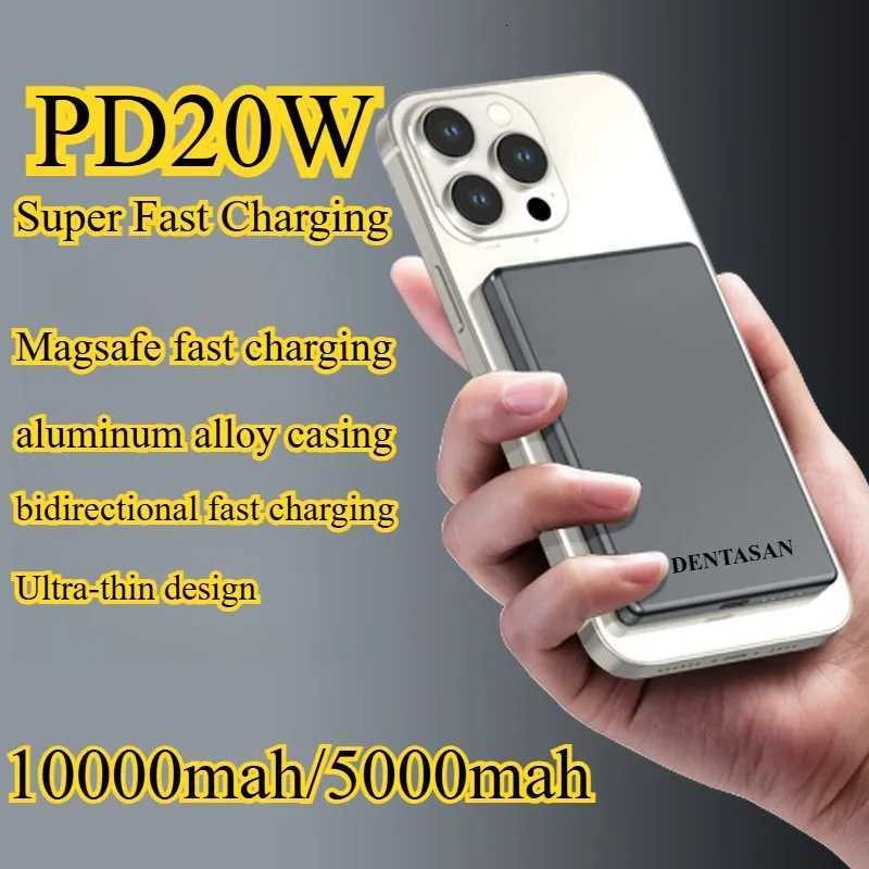 tra Thin Magnetic Wireless Power Bank 10000mAh Aluminum Alloy Portable Charger with rectional er Fast Charging H251213