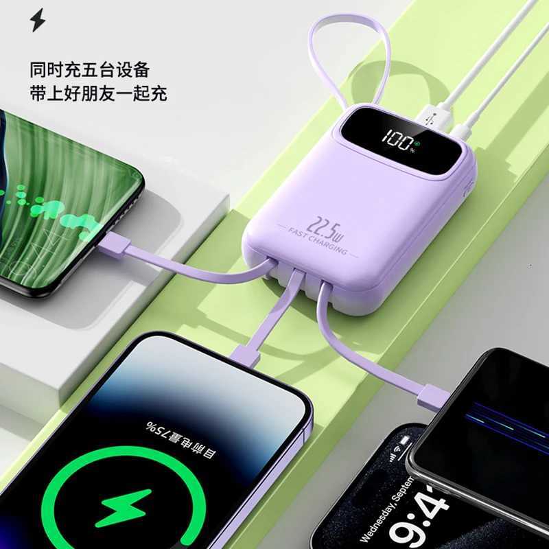 er fast charging with 4-wire mini power bank 10000/20000 mAh power bank international certification can be custi H251213