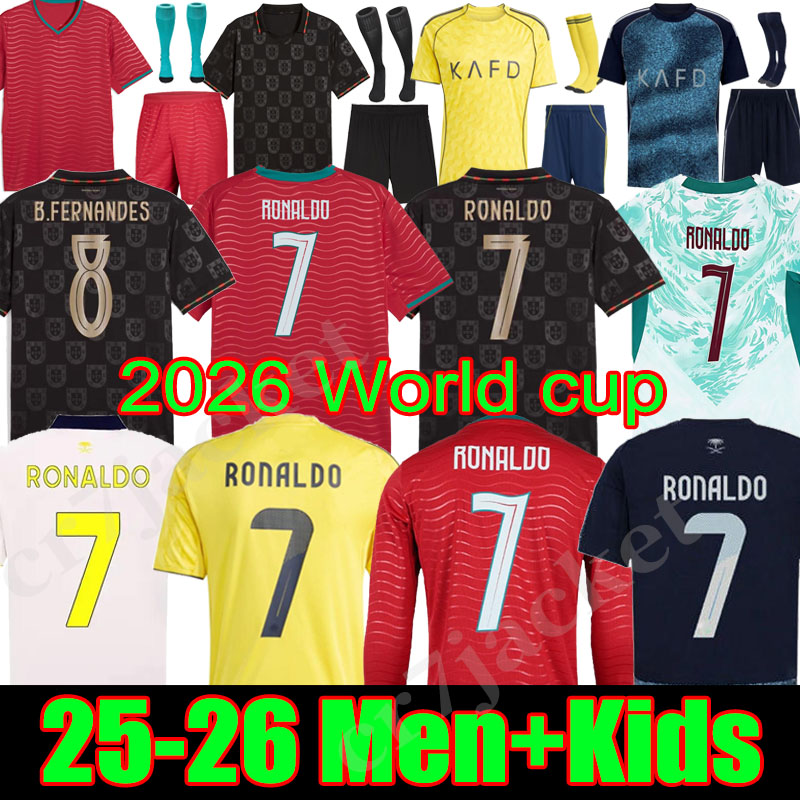 2026 Portugal jersey Ronaldo World Cup Portuguese Soccer Jerseys 25 26 VITINHA football shirts Al Nassr FC B.FERNANDES JOAO FeLIX Child Shirt Kits national team kit