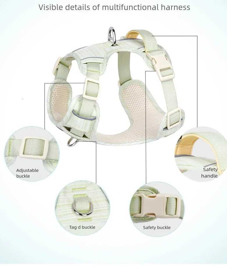 Explosion-proof anti-pull reflective pet chest and back belt vest-style dog chest and back belt anti-escape dog leash M251213