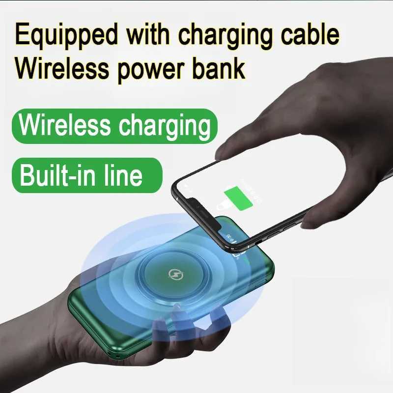 200000mAh Wireless Fast Charging Large Power Bank Large Capacity Sharing Ces With Four-Wire Mobile Power ply H251213