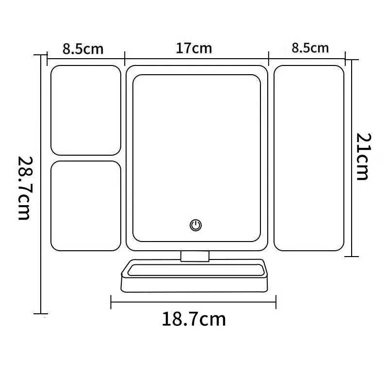 Dazzlify Smart LED with Adjustable Lighting 10X Magnification Vanity Mirror with Smart Complementary for MakeupT251213
