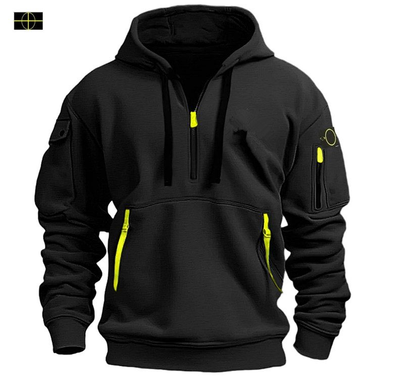 2026 New Stones Velvet Hoodie Islands Autumn/Winter Loose Multi Pocket Men's Casual Large Top -13