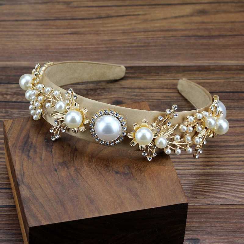 Gold Color Branch Baroque Haiand Crystal And Pearl band For Wen Girls Hair Accories Y251213