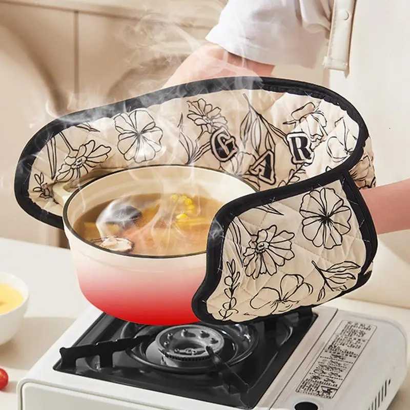 Scald-proof gloves heat-insating gloves heat-resistant microwave gloves He kitchen thicke one-piece insated baking tool H251212